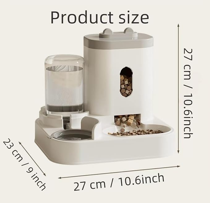 Pet Automatic Gravity Feeder & Water Dispenser 2-in-1 Large Capacity Anti-Clogging Design Suitable for Cats, Dogs, and Rabbits (Pink)