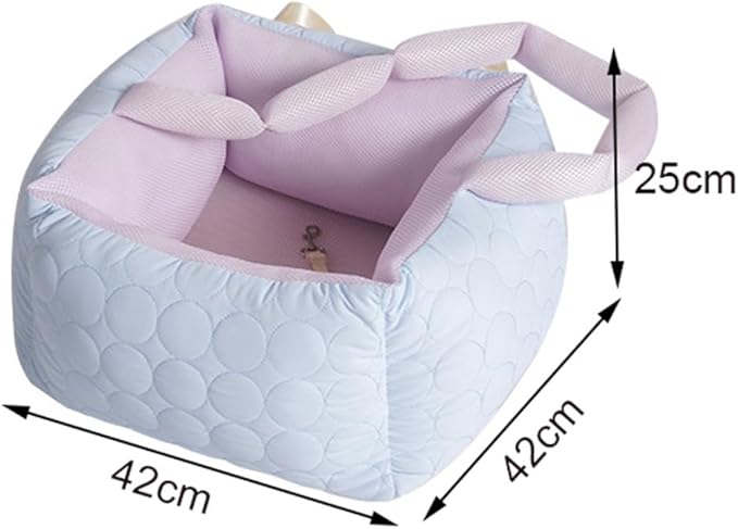 Small Dog Car Seat, Washable Padded Cushion,Secure and Comfortable Travel Basket with Harness,Sturdy Dog & Cat Booster Seat,B