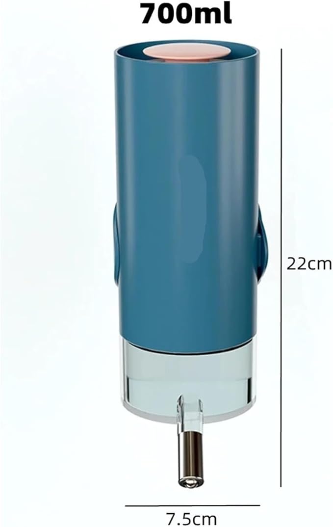 Dog Cat Automatic Dispenser Hanging Pet Drinker Fountain Head Ball Mouth Feeder Small Pets Drinking Bottle Dispenser(Blue)