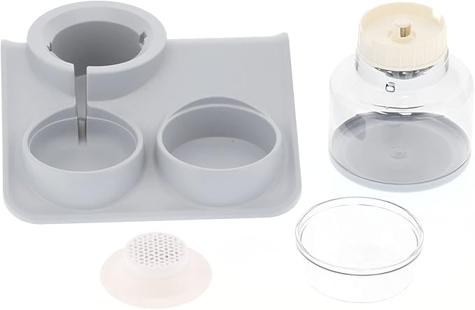 2-in-1 Double Dog Cat Bowls, Pet Water and Food Bowl Set, 1.8L Automatic Water Dispenser Detachable Bowl No-Spill Dog Waterer, Pet Feeder Auto Pets Waterer for Cat and Small Dog (Grey)