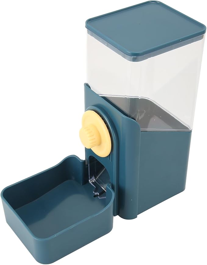 Alomejor Automatic Pet Feeder, Large Capacity Gravity Feeder with Leak Proof Design, Convenient Hanging Design for Cat Dog Cage (Blue)