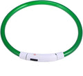 Led Glowing Dog Collar USB Rechargeable Green Silicone Light-up Pet Collar for Night Safety Durable and Flexible