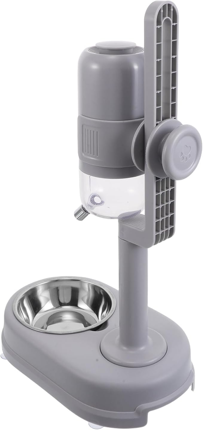 Double Pet Bowl Stainless Steel Automatic Water Dispenser and Food Feeder with Detachable Structure for Indoor Use with Dogs and Cats
