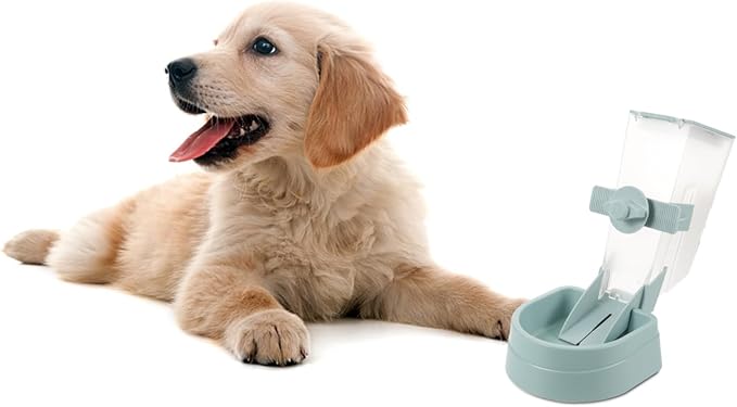 BESTonZON 2L Automatic Dog Feeder Hanging Cage Feeder Blue Suitable for Puppies and Small Pets Easy to Use PET Food Dispenser