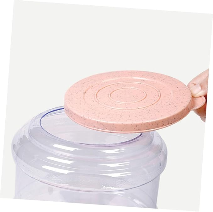 Totority 1pc Automatic Pet Food Dispenser Easy Open Cover Non-Skid Base and Adorable for Dogs and Cats Refillable Container for Home and Shop Pink