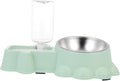 POPETPOP Automatic Stainless Steel Pet Feeder Bowl with Water Dispenser Wear-Resistant Dog Food and Water Bowl for Puppies and Dogs Compact Spill-Resistant Design and Easy to Clean
