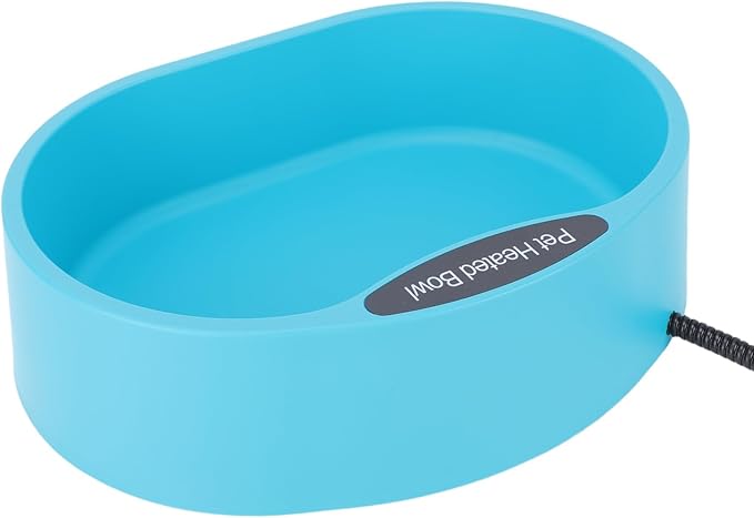 Asixxsix Heated Water Bowl, 3.7L Outdoor Anti Freeze Automatic Pet Waterer with Anti Chew Cord for Dogs Cats Chickens in Winter (US Plug 110-120V)