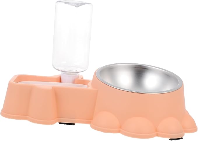 Automatic Stainless Steel Dog Bowl with Transparent Water Dispenser Dual-Function Pet Feeder for Puppies and Dogs Spill-Resistant Design for Home and Pet Stores