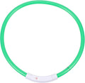 VICASKY LED Pet Collar USB Rechargeable Fiber Optic Dog Safety Collar 70cm Emerald Evening Luminous Glowing Sling for Walking