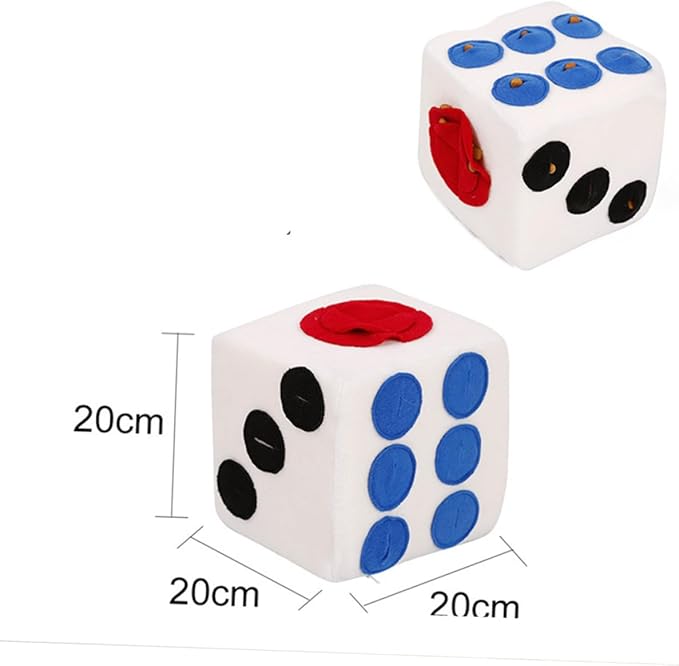 GALPADA Funny Dog Plush Dice for Training and Sniffing White Plush with Invisible Zipper Durable Elastic Material Easy to pet for Puppies and Dogs