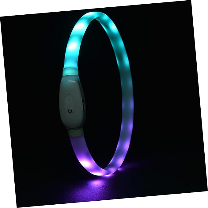 USB Rechargeable Luminous Pet Collar LED Dog Neck Strap Lightweight Night Safety Light for Walking Dogs Easy to Use and Cut to Fit