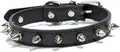PU Leather Durable Pet Dog Necklace Collar Fashion Bullet Puppy Dog Cat Chihuahua Yorkie Dog Collar Leash Accessories (S-XL) 10A Black S