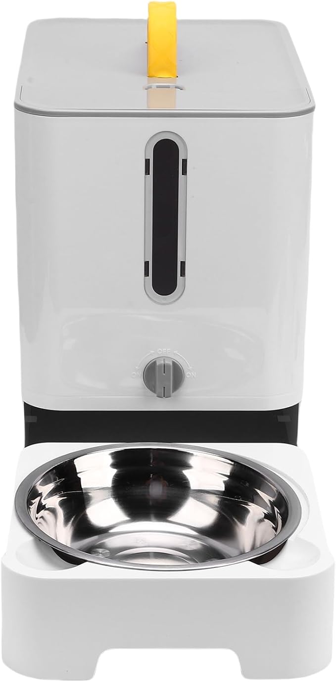 Automatic Cat Dog Food Dispenser, Large Capacity Spacious Storage Timed Auto Pet Feeder with Sealing Technology, for Home Outdoor Travel (Gray)