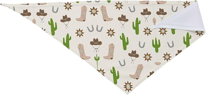 Western Dog Bandanas, Cartoon Cowboy Dog Scarf, Accessories Puppy Kitten Party Festival and Daily Wearing,West Cowboy Accessories Party Cosplay (Cactus)