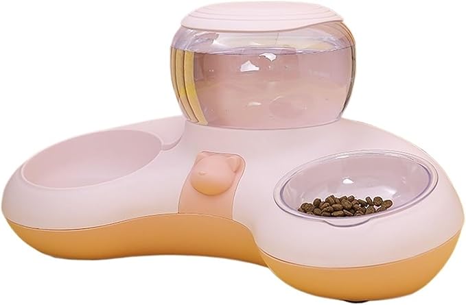 Cat Automatic Drinking Feeding Bowl Anti-overturning Non-Slip for Dogs(Pink)