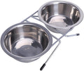 Pet Automatic Feeder + Waterer for Cat Stainless Steel Bowl Anti-Leak Water Fountain 2 in 1 Pet Tableware Dog Water Feed