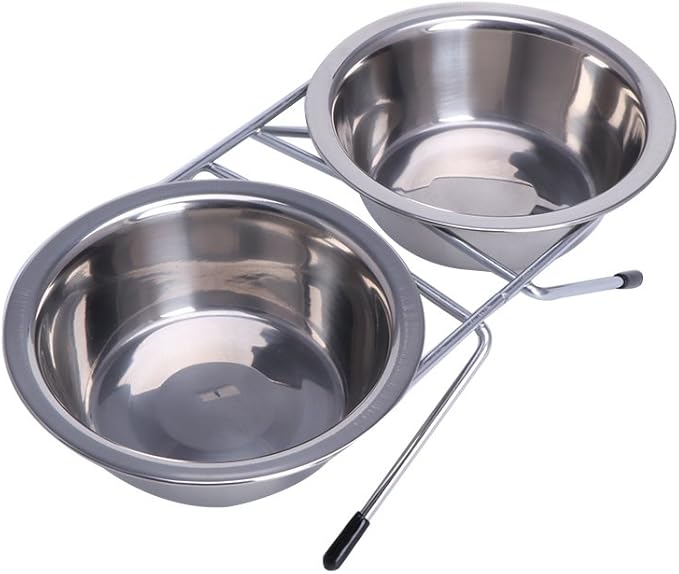 Pet Automatic Feeder + Waterer for Cat Stainless Steel Bowl Anti-Leak Water Fountain 2 in 1 Pet Tableware Dog Water Feed