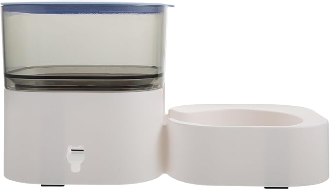 FRCOLOR Automatic Pet Food Dispenser with Detachable Anti-Slip Feeding Bowl, Dry Food Storage Container for Dogs and Cats, Blue Household Auto Feeder Suitable for Home Use