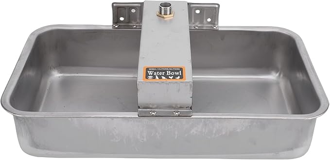 Asixxsix Automatic Dog Water Dispenser, Stainless Steel Large Dog Water Bowl Dispenser, 13.39x8.86inch Pet Waterer Feeder for Cats Livestock Chicken Small Animal