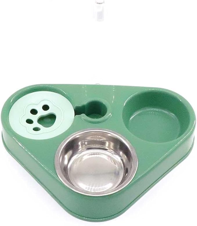 Pet Dog Feeder Automatic PP Cat Bowls Dog Cage Accessory Food Water Pet Feeding Feeder Water Dispenser Dog Supplies(Pink)