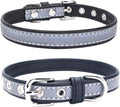 Reflective Small Dog Collar Safer at Night Girl Cat Collars Black XS