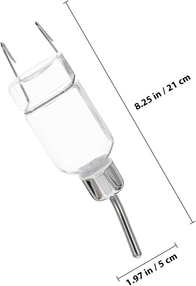Automatic Pet Hanging Water Feeder with Leakproof Ball Nipple Transparent Small Water Dispenser for Dogs Rabbits Cats Cage Accessories Stable Hook Design for No Spill and Easy Use