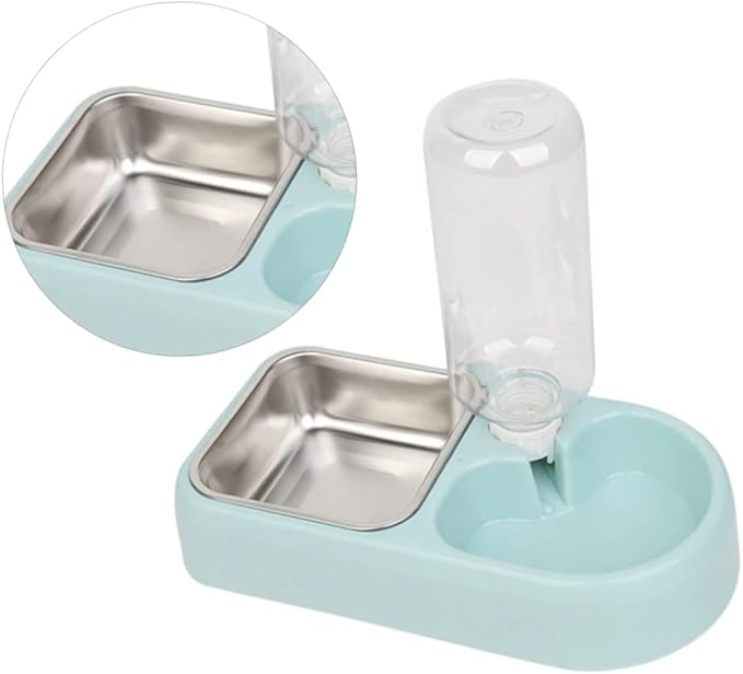 SUPVOX Double Pet Water Feeder Automatic Drinking Tool for Dogs and Cats Blue Unique Design Smooth Surface Safe and Eco-Friendly Pet Supplies