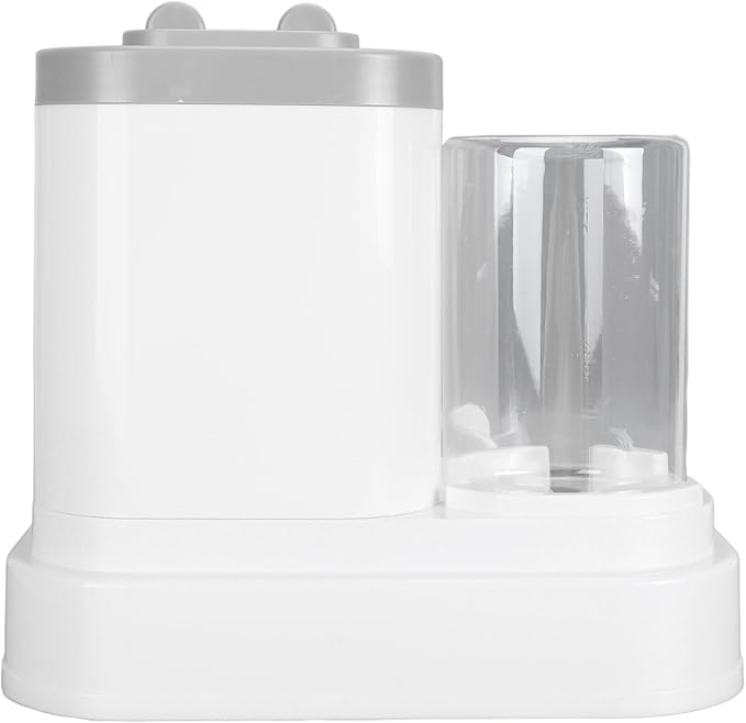 Pet Food Water Dispenser, 2 in 1 Large Capacity Detachable Automatic Cat Waterer Feeder, Gravity Cat Feeder and Water Dispenser Dog Feeder Waterer for Dog Puppy(Grey)