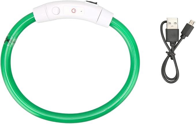 Light Up Dog Collar, Dog Collar Light LED Dog Collar Rechargeable Rechargeable Flash Dog Necklace Light in The Dark Dog Collar Lighted Dog Collar for Large Medium Small Dogs