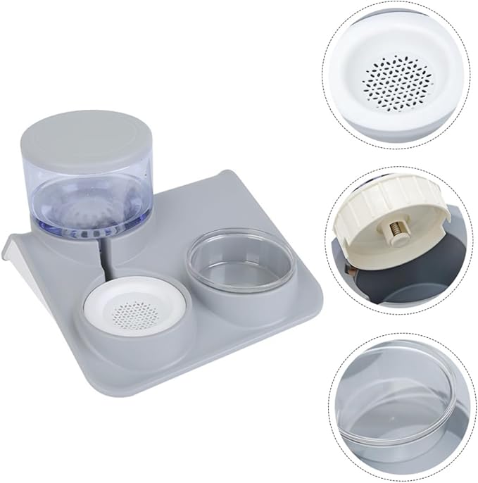 Mikikit 1Pc Automatic Pet Water and Food Dispenser Capacity Cat Dog Water Bowl with Removable Eating Bowl Design for Convenient Cleaning for Home Use