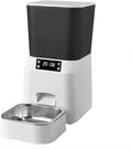 Pet Feeder Pet Smart Automatic Feeder 4.5L Dry Food Dispenser Feeding Machine with Recording Dual Power Supply Compatible with Cats and Small Dogs Pets Supplies(Button Type)