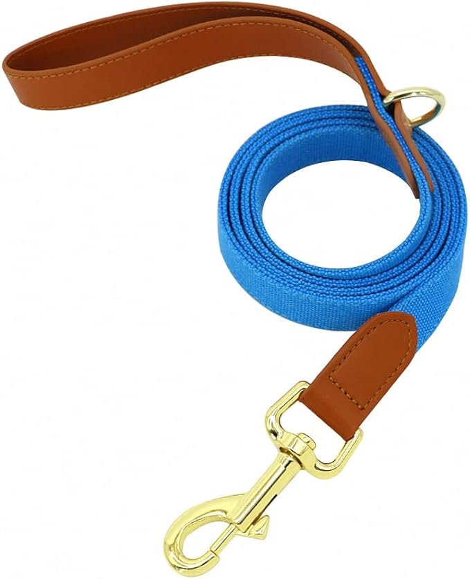 Small Dog Collar Leash Set Nylon Pet Collars Walking Lead Cute Puppy Bowknot Necklace for Small Medium Dogs Cats Adjustable Blue Leash M