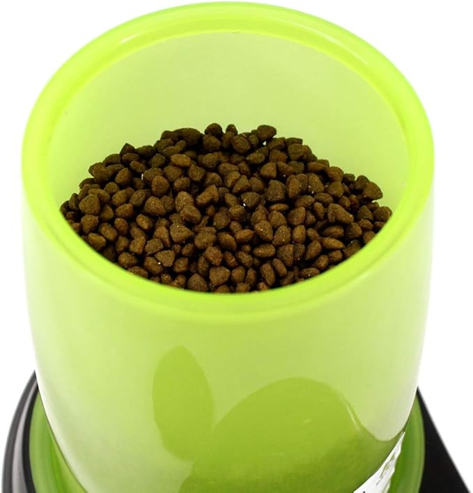 Plastic Green Dog Automatic Feeder Cat Mobile Feeding Diet Machine 1.5L Large Capacity Automatic Supply Translucent