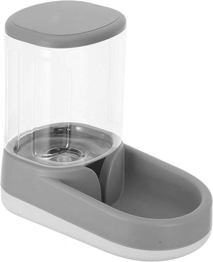 Beaupretty Automatic Pet Feeder and Water Dispenser with Gravity- and Water Bowls Large Capacity Gray for Dogs and Cats Indoor Feeding Supplies