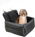 Dog Booster Car Seat for Small Medium Dogs, Memory Foam Elevated Pet Car Seat with 2 Safety Leashes, Fully Detachable Washable Cover & Anti-Slip Bottom(Black)