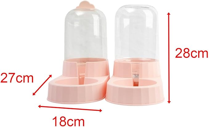 Automatic Pet Feeder Dog Bowl Feeder Travel Supply Detachable Food Dispenser Pet Bowl for Kitty Kitten Puppy Small Dogs, Pink