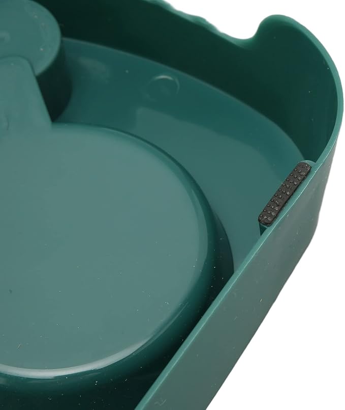 Fydun Pet Water Food Bowls Raised Detachable Automatic Water Feeder Food Dish Set for Small Medium Cat Dog Pink for Families (Dark Green)