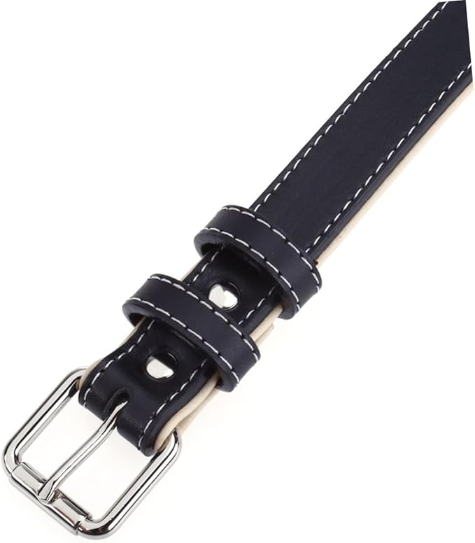 Medium to Large Dogs' Leather Collar Metal Buckle Adjustable Length Stylish and Comfortable
