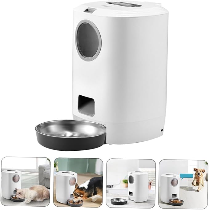 VANZACK 1pc Automatic Pet Feeder Capacity Timed Food Dispenser for Dogs and Feeding Device Memory Function and for Pet Owners