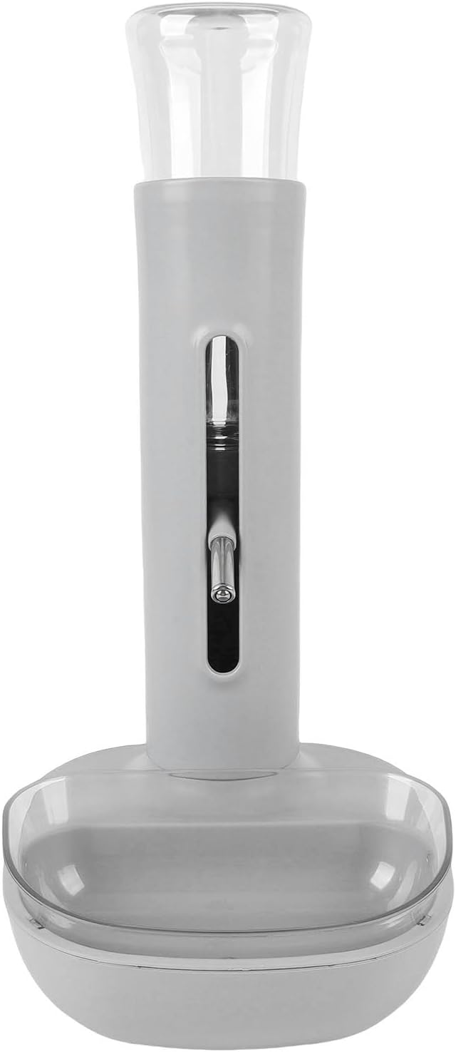 Pet Standing Water Dispenser Feeder, Automatic Height Adjustable, Blue - Portable Water and Feeder for Families with Multiple Pets. (Gray)