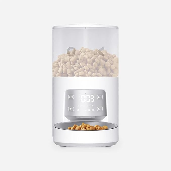 Automatic Pet Feeder, Dual Power Supply, Programmable Timer, LED Touch Screen, Recordable, Compatible with Dry Food for Cats and Dogs
