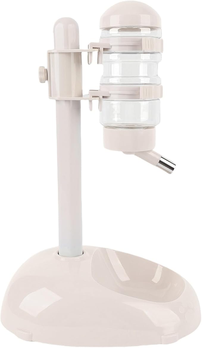 aqxreight Pet Standing Dispenser Feeder Height 500ml Capacity Standing Automatic Feeder for Puppy Beige Allows Easily Pet Dispenser FeederDog FeederPet (Beige)