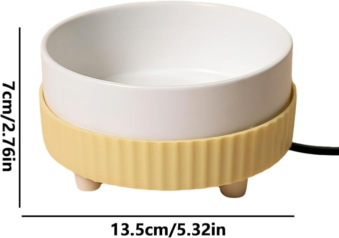 Heated Pet Bowl - USB Winter Waterer Automatic drink warmer, thermostatic feeder dish, indoor outdoor pet supply | usb powered winter bowl with thermostatic heating for puppy kitten farm animals outdo