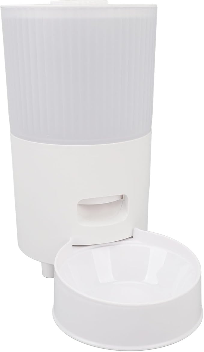 Automatic Cat Feeders, 3L Timed Cat Dry Food Dispenser, Remote Control Automatic Cat Food Dispenser for Cats and Small Dogs, Timed Cat Feeder for Dry Food (White Button Version)