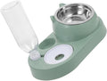 Automatic Pet Feeder and Water Dispenser Durable Dual Bowl and Cats Bite-Resistant with Stainless Steel for Home Use Dark Green Color