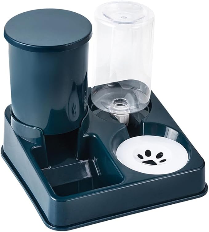 Automatic Cat & Small Dog Feeder - Programmable Portion Control, Stainless Steel Bowl, Gravity Fed Drinker, for Puppies/Kittens, Anti-Tip Design