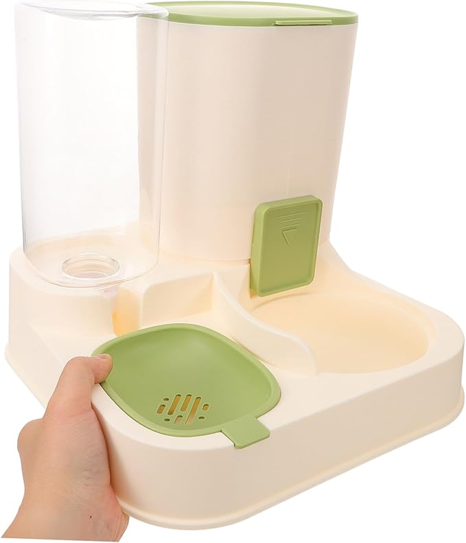 YARNOW Automatic Pet Water Dispenser Dog Cat Feeder Detachable Water Dispenser Large Capacity Fresh Dry and Wet Food Separation Easy Cleaning Sturdy Pp Material