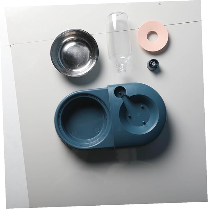 Automatic Dog and Cat Feeder Bowl with Water Dispensing Function, Blue Anti-Spill Pet Food and Water Bowl for Home Use, Sturdy Pet Feeding Supply