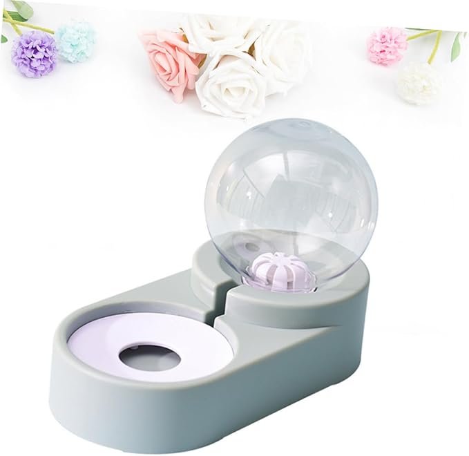 VICASKY Creative Double Bowl Pet Water Feeder Automatic Water Dispenser for Dogs and Cats Blue Non Spill Design with Smooth High Density Surface for Home and Pet Shops