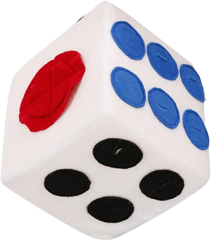 Milisten Dog Plush Training Toy Sniffing Dice for Dogs Soft Plush Material Engaging Activity Toy for Pets for Teething and Foraging White